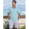 image:imageCOOFANDY Mens Casual Button Down Shirts Short Sleeve Textured Summer Beach ShirtsBaby Blue