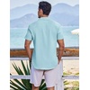 image:imageCOOFANDY Mens Casual Button Down Shirts Short Sleeve Textured Summer Beach ShirtsBaby Blue