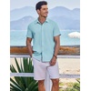 image:imageCOOFANDY Mens Casual Button Down Shirts Short Sleeve Textured Summer Beach ShirtsBaby Blue