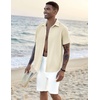 image:imageCOOFANDY Mens Casual Button Down Shirts Short Sleeve Textured Summer Beach ShirtsBeige