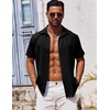 image:imageCOOFANDY Mens Casual Button Down Shirts Short Sleeve Textured Summer Beach ShirtsBlack
