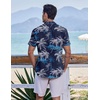 image:imageCOOFANDY Mens Casual Button Down Shirts Short Sleeve Textured Summer Beach ShirtsBlackcoconut Tree