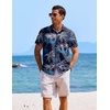 image:imageCOOFANDY Mens Casual Button Down Shirts Short Sleeve Textured Summer Beach ShirtsBlackcoconut Tree