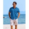 image:imageCOOFANDY Mens Casual Button Down Shirts Short Sleeve Textured Summer Beach ShirtsBlue