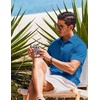 image:imageCOOFANDY Mens Casual Button Down Shirts Short Sleeve Textured Summer Beach ShirtsBlue