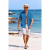image:imageCOOFANDY Mens Casual Button Down Shirts Short Sleeve Textured Summer Beach ShirtsBlue