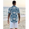 image:imageCOOFANDY Mens Casual Button Down Shirts Short Sleeve Textured Summer Beach ShirtsBluecoconut Tree