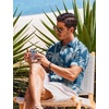 image:imageCOOFANDY Mens Casual Button Down Shirts Short Sleeve Textured Summer Beach ShirtsBluecoconut Tree