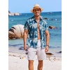 image:imageCOOFANDY Mens Casual Button Down Shirts Short Sleeve Textured Summer Beach ShirtsBluecoconut Tree