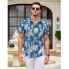 image:imageCOOFANDY Mens Casual Button Down Shirts Short Sleeve Textured Summer Beach ShirtsBluecoconut Tree
