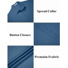 image:imageCOOFANDY Mens Casual Button Down Shirts Short Sleeve Textured Summer Beach ShirtsDark Blue