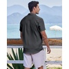 image:imageCOOFANDY Mens Casual Button Down Shirts Short Sleeve Textured Summer Beach ShirtsDark Gray