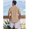 image:imageCOOFANDY Mens Casual Button Down Shirts Short Sleeve Textured Summer Beach ShirtsKhaki