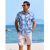 image:imageCOOFANDY Mens Casual Button Down Shirts Short Sleeve Textured Summer Beach ShirtsLight Blue  White Floral