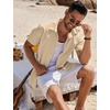image:imageCOOFANDY Mens Casual Button Down Shirts Short Sleeve Textured Summer Beach ShirtsLight Khaki