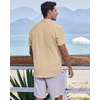 image:imageCOOFANDY Mens Casual Button Down Shirts Short Sleeve Textured Summer Beach ShirtsLight Khaki