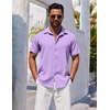 image:imageCOOFANDY Mens Casual Button Down Shirts Short Sleeve Textured Summer Beach ShirtsLight Purple