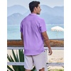 image:imageCOOFANDY Mens Casual Button Down Shirts Short Sleeve Textured Summer Beach ShirtsLight Purple