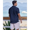 image:imageCOOFANDY Mens Casual Button Down Shirts Short Sleeve Textured Summer Beach ShirtsNavy Blue