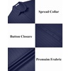 image:imageCOOFANDY Mens Casual Button Down Shirts Short Sleeve Textured Summer Beach ShirtsNavy Blue