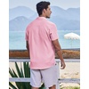 image:imageCOOFANDY Mens Casual Button Down Shirts Short Sleeve Textured Summer Beach ShirtsPink