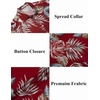 image:imageCOOFANDY Mens Casual Button Down Shirts Short Sleeve Textured Summer Beach ShirtsRed  Tropical Leaf