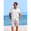 image:imageCOOFANDY Mens Casual Button Down Shirts Short Sleeve Textured Summer Beach ShirtsWhite