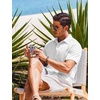 image:imageCOOFANDY Mens Casual Button Down Shirts Short Sleeve Textured Summer Beach ShirtsWhite