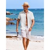 image:imageCOOFANDY Mens Casual Button Down Shirts Short Sleeve Textured Summer Beach ShirtsWhite