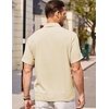 image:imageCOOFANDY Mens Casual Button Down Short Sleeve Shirt Textured Summer Beach Vacation ShirtChampagne