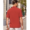 image:imageCOOFANDY Mens Casual Button Down Short Sleeve Shirt Textured Summer Beach Vacation ShirtRed