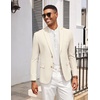 image:imageCOOFANDY Mens Casual Cotton Linen Blazer Lightweight Linen Sport Coat Two Button Suit JacketBeige