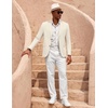 image:imageCOOFANDY Mens Casual Cotton Linen Blazer Lightweight Linen Sport Coat Two Button Suit JacketBeige