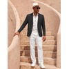 image:imageCOOFANDY Mens Casual Cotton Linen Blazer Lightweight Linen Sport Coat Two Button Suit JacketBlack