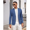 image:imageCOOFANDY Mens Casual Cotton Linen Blazer Lightweight Linen Sport Coat Two Button Suit JacketBlue