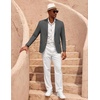 image:imageCOOFANDY Mens Casual Cotton Linen Blazer Lightweight Linen Sport Coat Two Button Suit JacketDark Grey