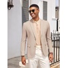 image:imageCOOFANDY Mens Casual Cotton Linen Blazer Lightweight Linen Sport Coat Two Button Suit JacketKhaki