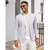 image:imageCOOFANDY Mens Casual Cotton Linen Blazer Lightweight Linen Sport Coat Two Button Suit JacketLight Grey