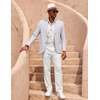 image:imageCOOFANDY Mens Casual Cotton Linen Blazer Lightweight Linen Sport Coat Two Button Suit JacketLight Grey
