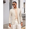 image:imageCOOFANDY Mens Casual Cotton Linen Blazer Lightweight Linen Sport Coat Two Button Suit JacketLight Khaki
