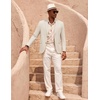image:imageCOOFANDY Mens Casual Cotton Linen Blazer Lightweight Linen Sport Coat Two Button Suit JacketLight Khaki