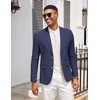 image:imageCOOFANDY Mens Casual Cotton Linen Blazer Lightweight Linen Sport Coat Two Button Suit JacketNavy Blue