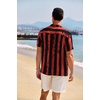 image:imageCOOFANDY Mens Casual Henley Shirt Band Collar Short Sleeve Shirt Summer Beach Hippie TShirt1776 Pentagram  Black White Red