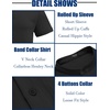 image:imageCOOFANDY Mens Casual Henley Shirt Band Collar Short Sleeve Shirt Summer Beach Hippie TShirtBlack