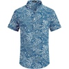 image:imageCOOFANDY Mens Casual Henley Shirt Band Collar Short Sleeve Shirt Summer Beach Hippie TShirtBlue Palm Leaf