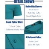 image:imageCOOFANDY Mens Casual Henley Shirt Band Collar Short Sleeve Shirt Summer Beach Hippie TShirtDark Peacock Blue