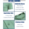 image:imageCOOFANDY Mens Casual Henley Shirt Band Collar Short Sleeve Shirt Summer Beach Hippie TShirtIce Green