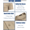 image:imageCOOFANDY Mens Casual Henley Shirt Band Collar Short Sleeve Shirt Summer Beach Hippie TShirtKhaki