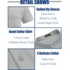 image:imageCOOFANDY Mens Casual Henley Shirt Band Collar Short Sleeve Shirt Summer Beach Hippie TShirtLight Grey