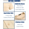 image:imageCOOFANDY Mens Casual Henley Shirt Band Collar Short Sleeve Shirt Summer Beach Hippie TShirtLight Khaki